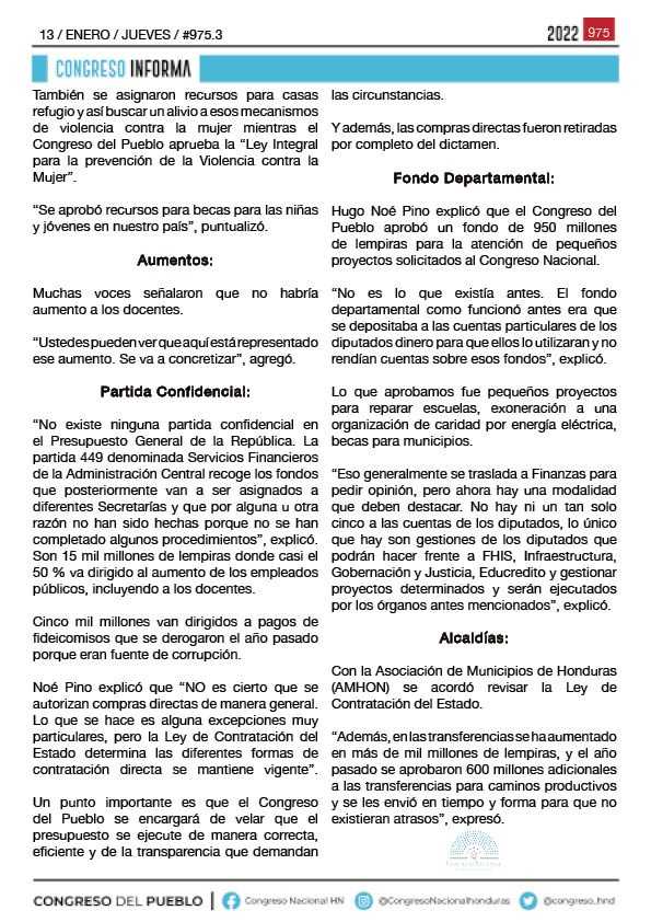 “Hemos aprobado un Presupuesto General de la República que es balanceado y transparente”